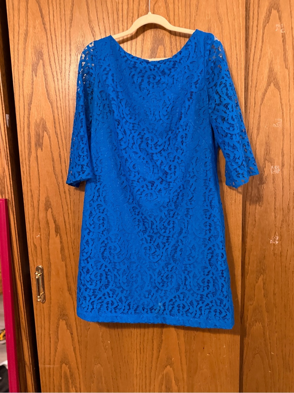 Nine & Co. Royal Blue Lace Long Sleeve Shift Dress